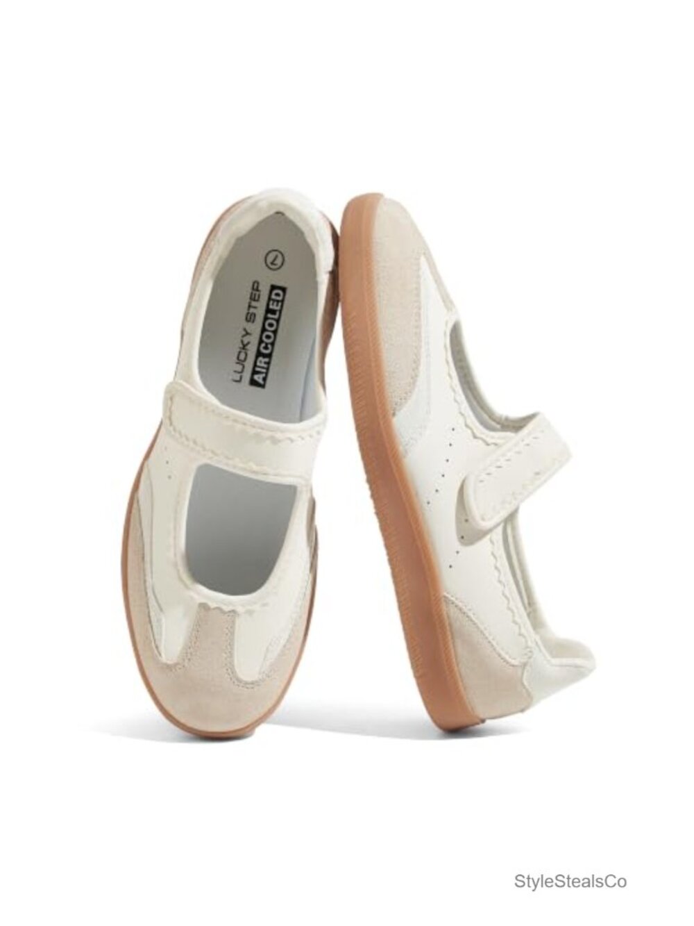 Faux Leather Mary Jane Sneakers Women Round Toe Slip-on Walking Shoes